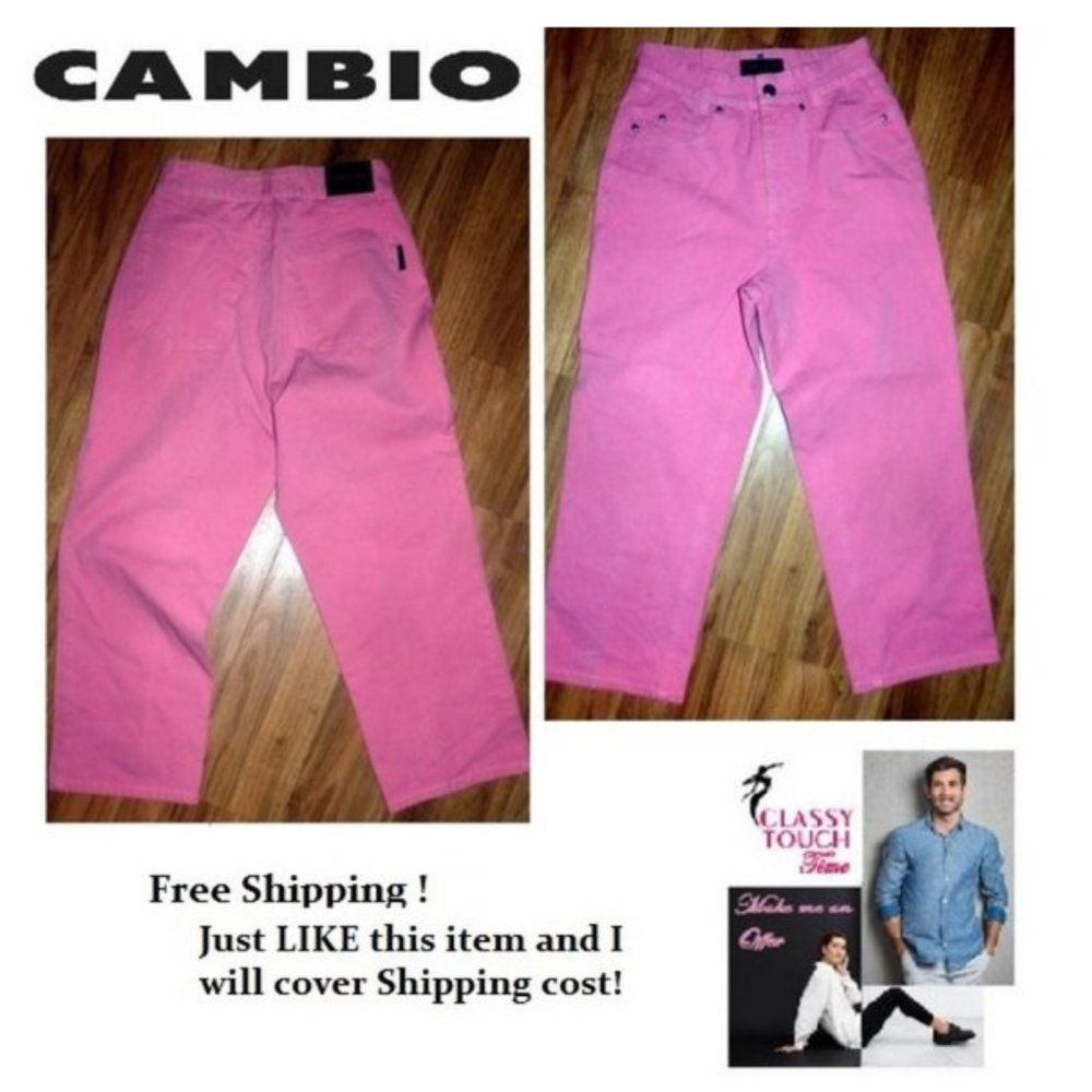Cambio Jeans Bright Pink  Cotton Crop Jeans